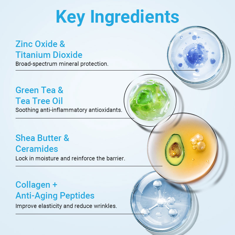 private label 3 in 1 sunscreen cream 50+ spf